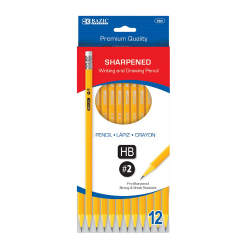 Box of 12 Sharpened #2 Pencils #730